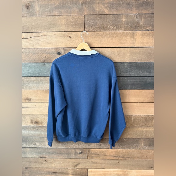 Vintage Jerzees Quilted Patchwork Sweatshirt Collared Pullover - Picture 7 of 8